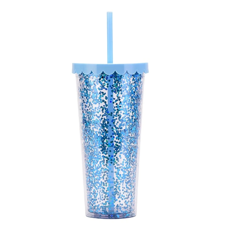 Sequin Style Double Wall Plastic Cup